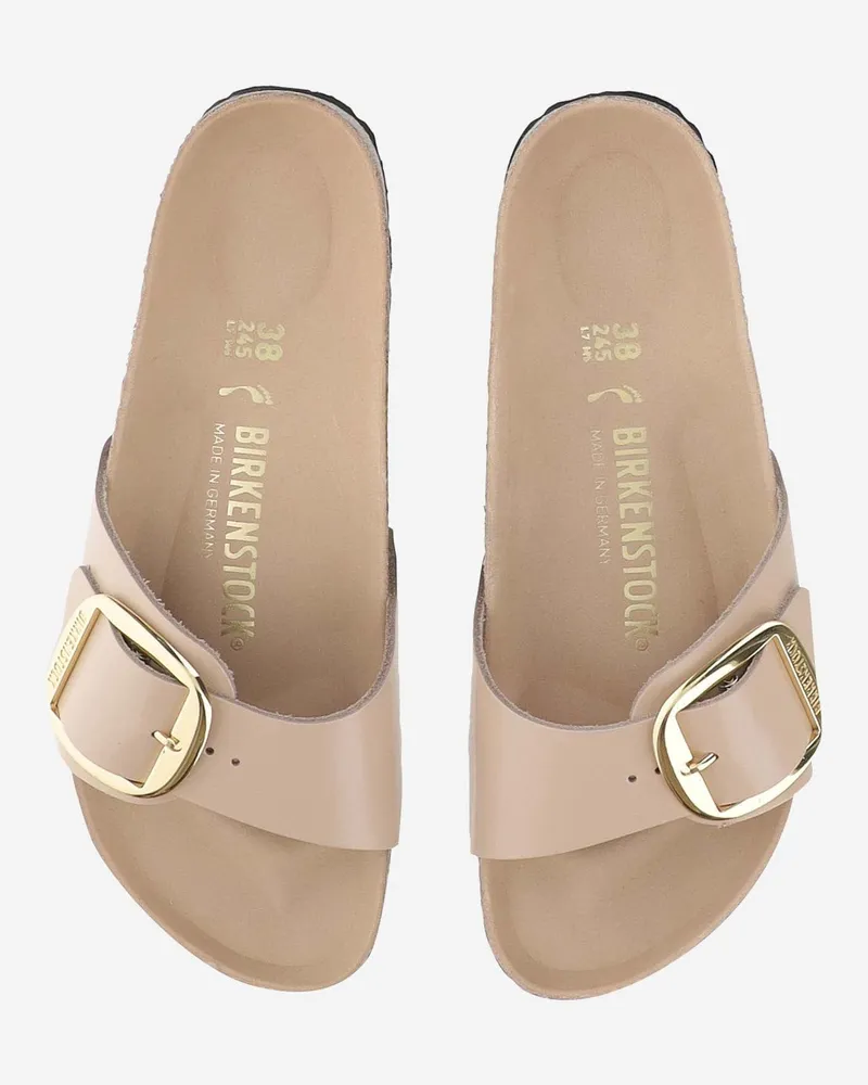 Birkenstock Unisex Suede Sandals With Adjustable Straps Beige Leather Slippers Flat Shoes Beige