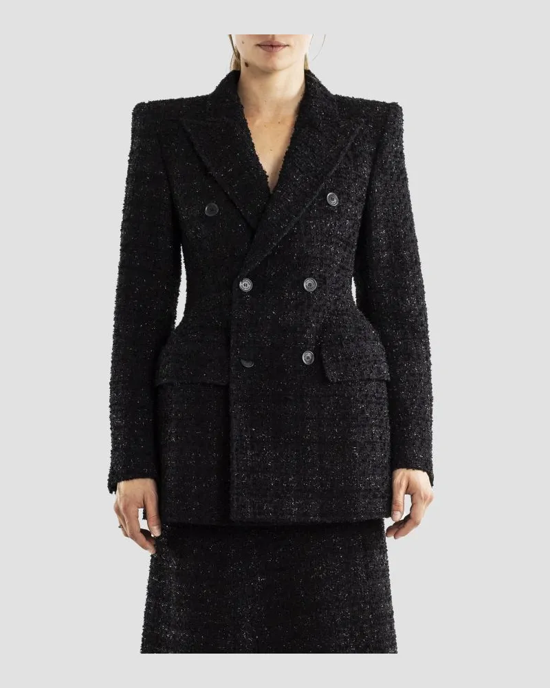 Balenciaga Men's Tweed Black Jacket Black