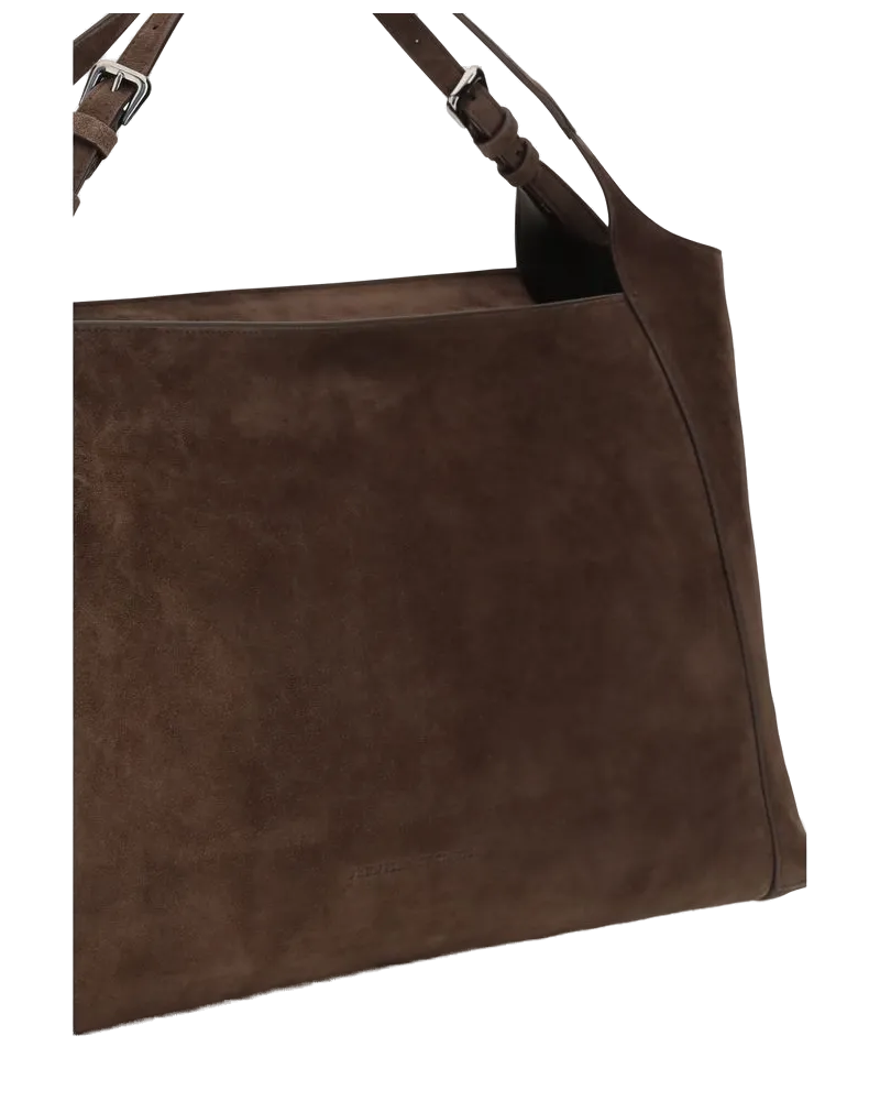 Brunello Cucinelli Suede Shoulder Bag — Brown Brown