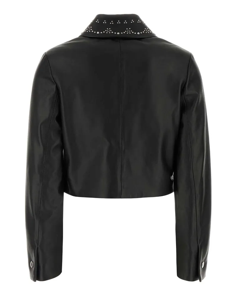 Marni Studded Collar Nappa Leather Jacket — Black Black