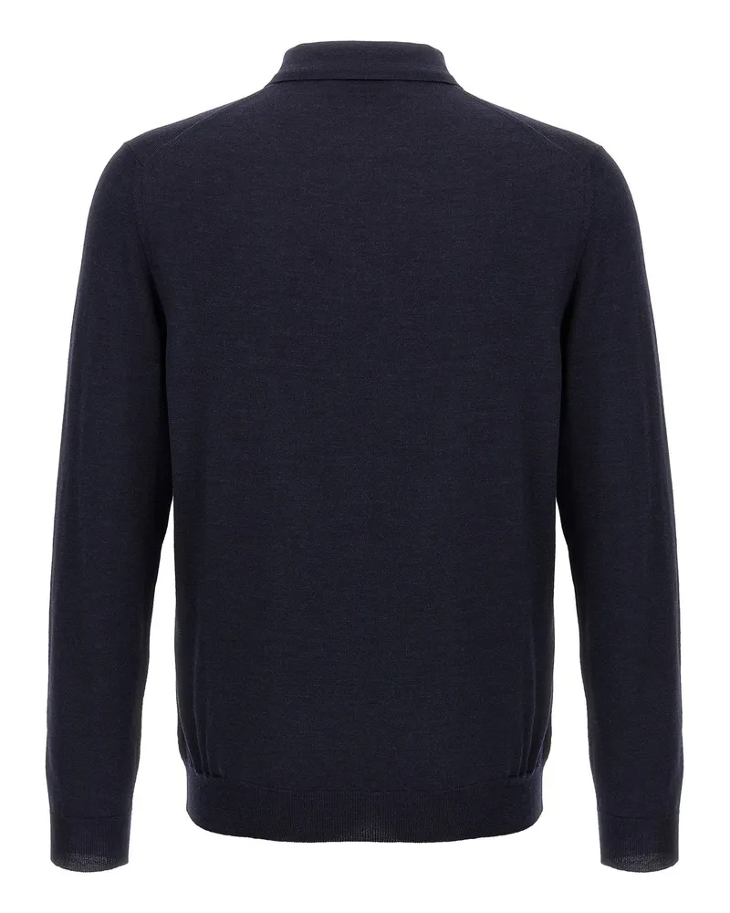 Zanone Virgin Wool Polo — Navy Navy