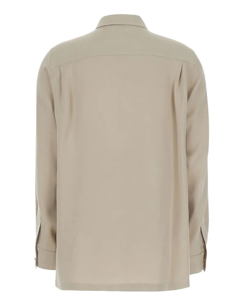 Max Mara Women's Shirt Geranio Silk Beige Blouses Beige