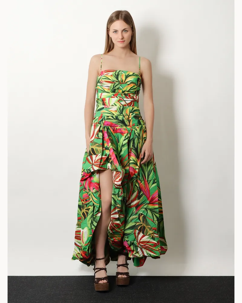 FARM Rio Women's Maxi Dress Tropical Dream Multicolour Organic Cotton Green