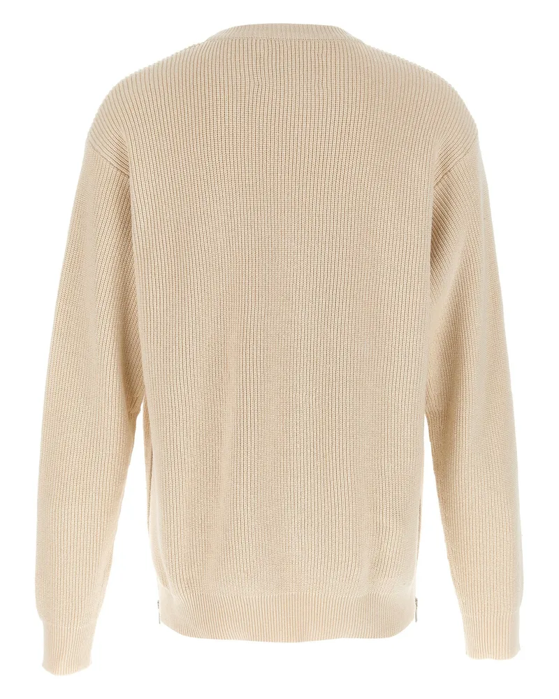 Jil Sander Ribbed Knit Cotton Sweater — Beige Beige