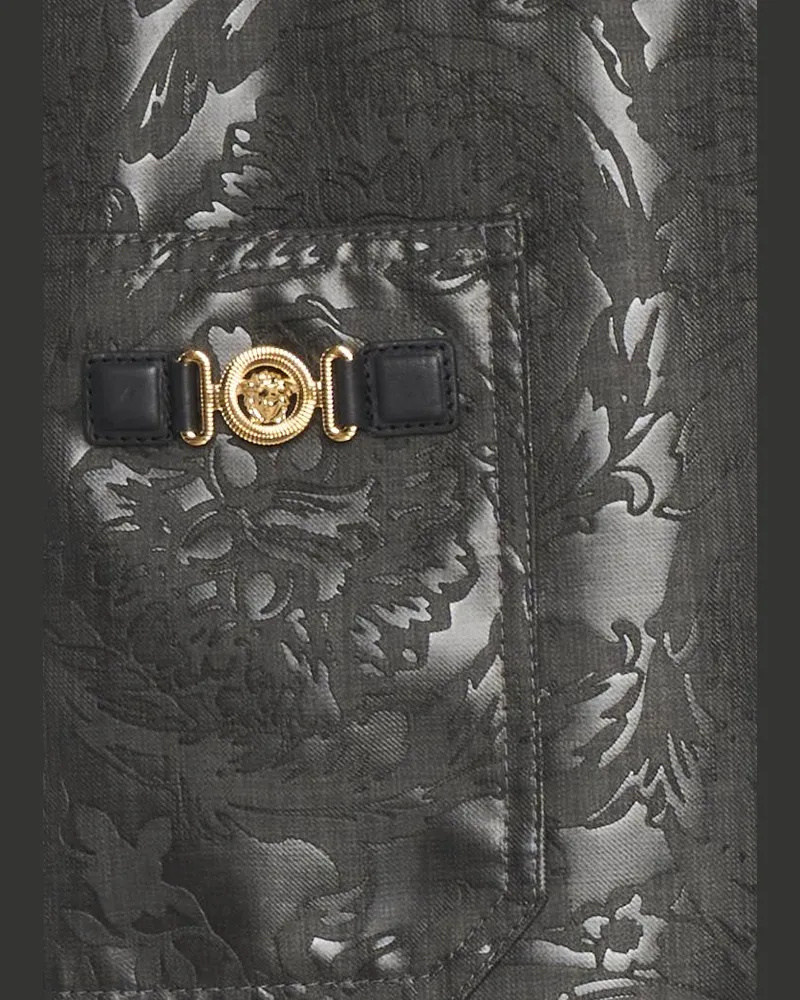 Versace Men's Trousers Grey Jacquard Gray