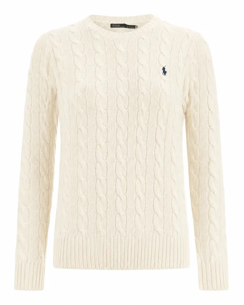 Ralph Lauren Cable-Knit Wool-Cashmere Sweater — Ivory Ivory