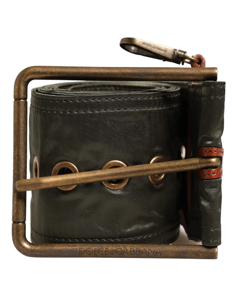 Dolce & Gabbana Men Black Wide Leather Dg Metal Buckle Belt Calf Black