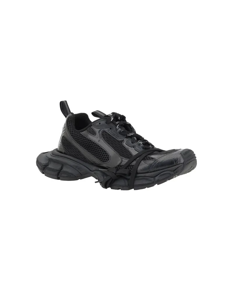 Balenciaga Men's Black Polyethylene Athletic Sneakers Black