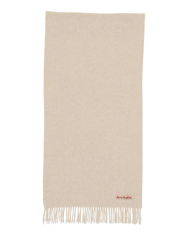 Acne Studios Fringed Wool Scarf — Beige Beige