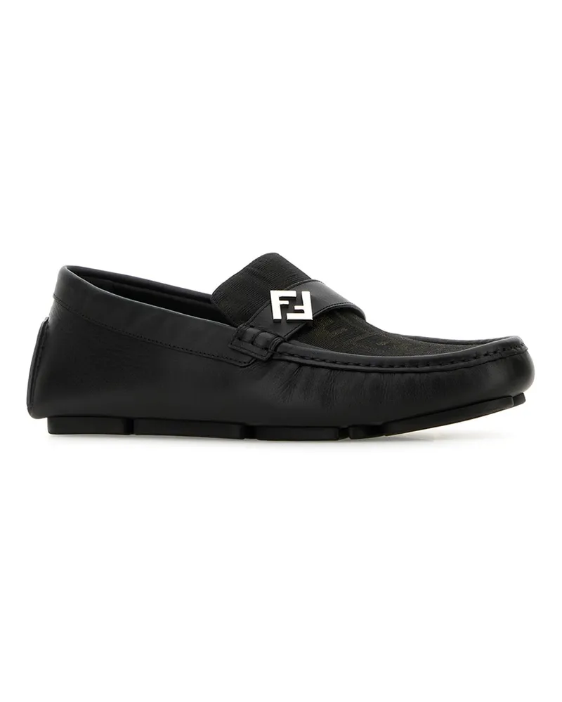 Fendi Men's Driver Tess.ff Sfumato+vitello Tabacneroneronero Mocassini Loafers Brown