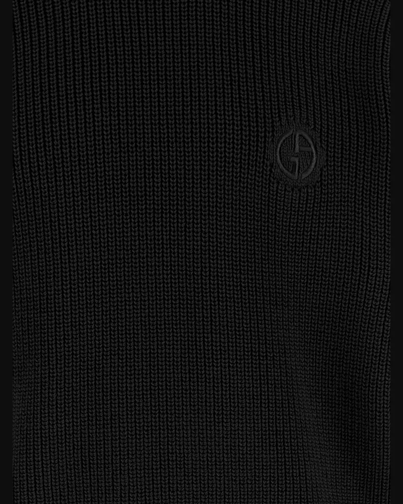 Giorgio Armani Men's Wool Sweater With Logo Black Virgin Black
