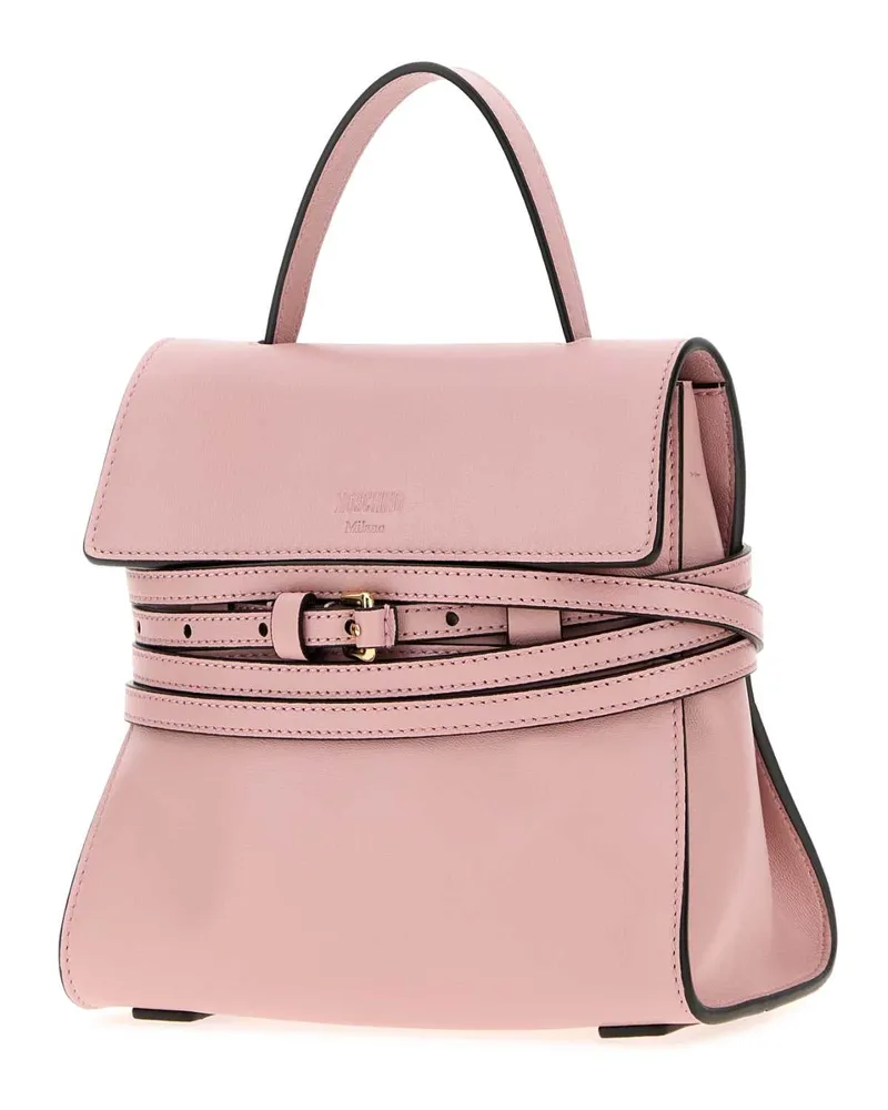 Moschino Women's Pink Nappa Leather Small  Tie Me Handbag Rosa Borse A Mano Bag Pink