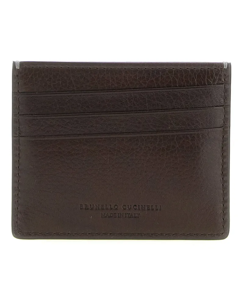 Brunello Cucinelli Leather Card Case — Brown Brown