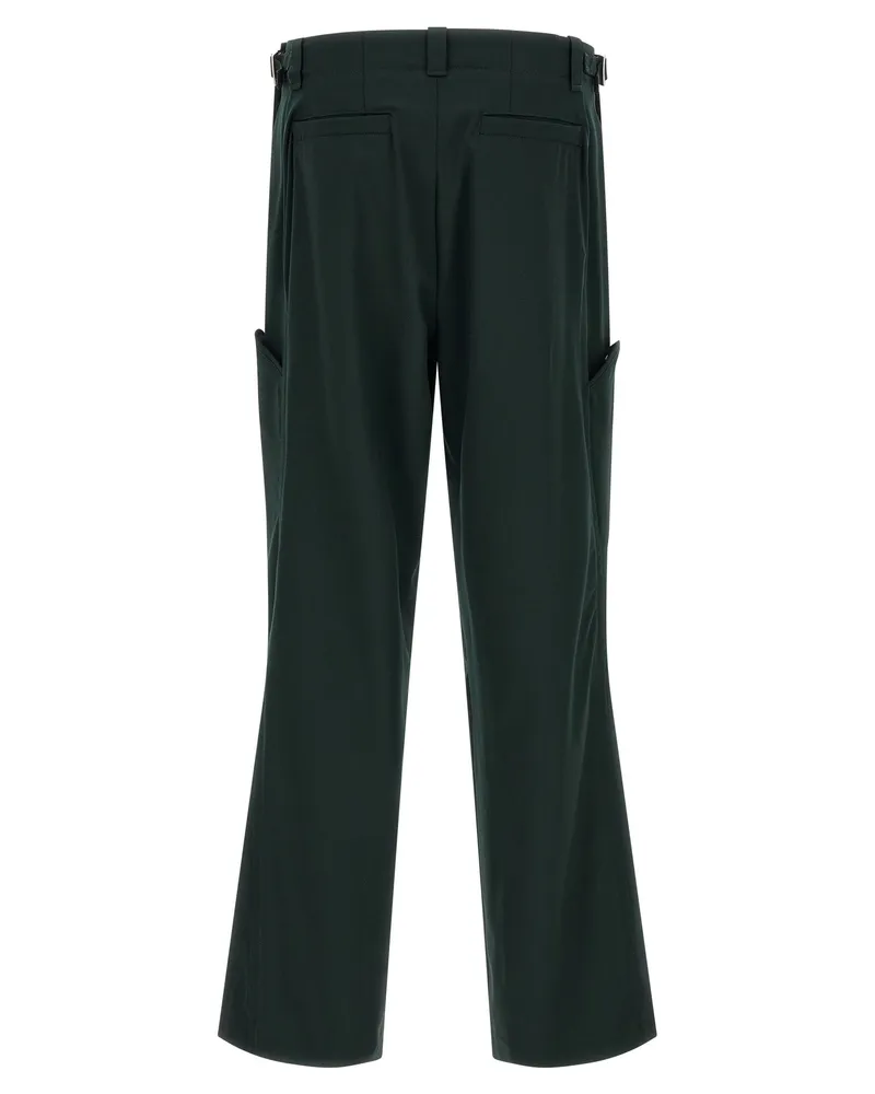 KIKO KOSTADINOV Men's Bicolor Virgin Wool Casual Pants Green