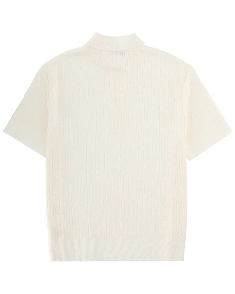 Balmain Merino Wool Polo Shirt — White White