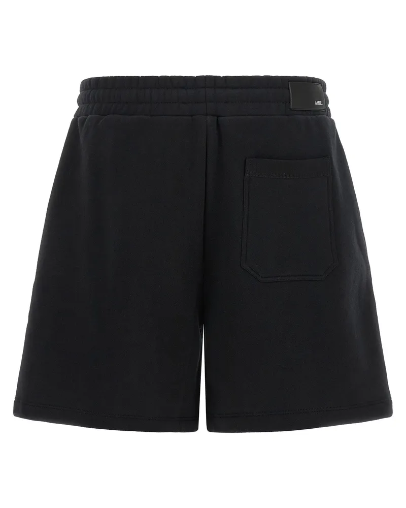 Amiri Logo-Embroidered Cotton Bermuda Shorts — Black Black