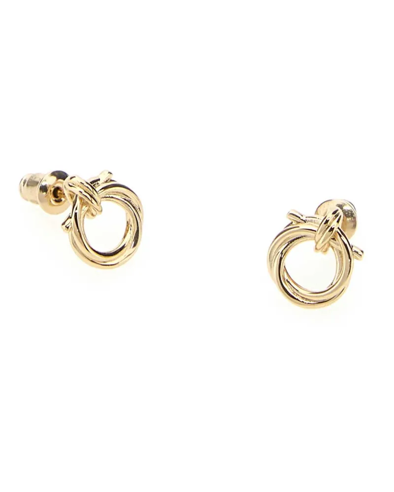 Ferragamo Women's Gold Metal Twisted Gancini Earrings Orochiaro Orecchini Orochiaro