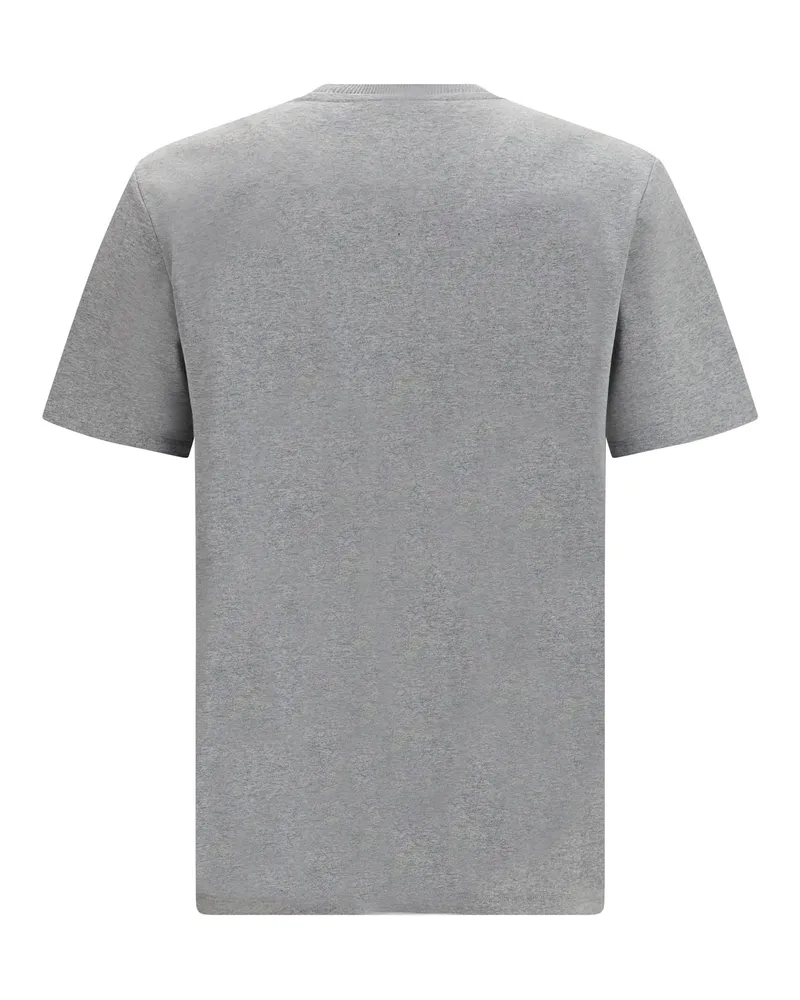 Balmain Men's Embroidered Logo T-Shirt Gris Chiné-Gris Chiné Cotton T-Shirts Chiné/gris And Polos Gray