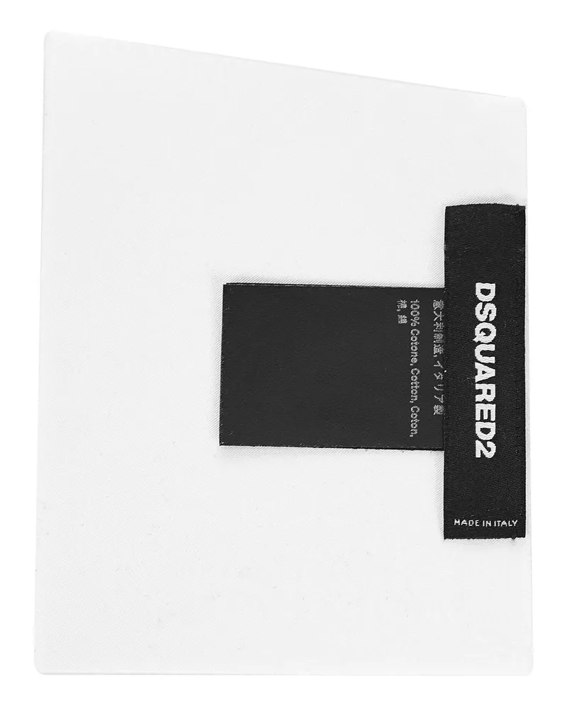 Dsquared2 Cotton Pocket Square — White White