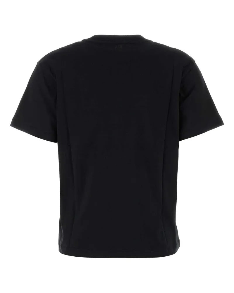 AMI Paris Women's Black Cotton T-Shirt Exterior: Organic T-shirts And Polos Black