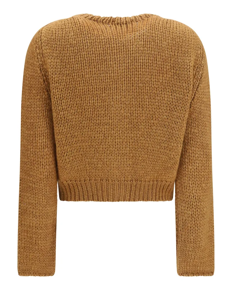 forte_forte Women's Chunky Knit Cardigan With Buttons Heliodore Sweater Beige