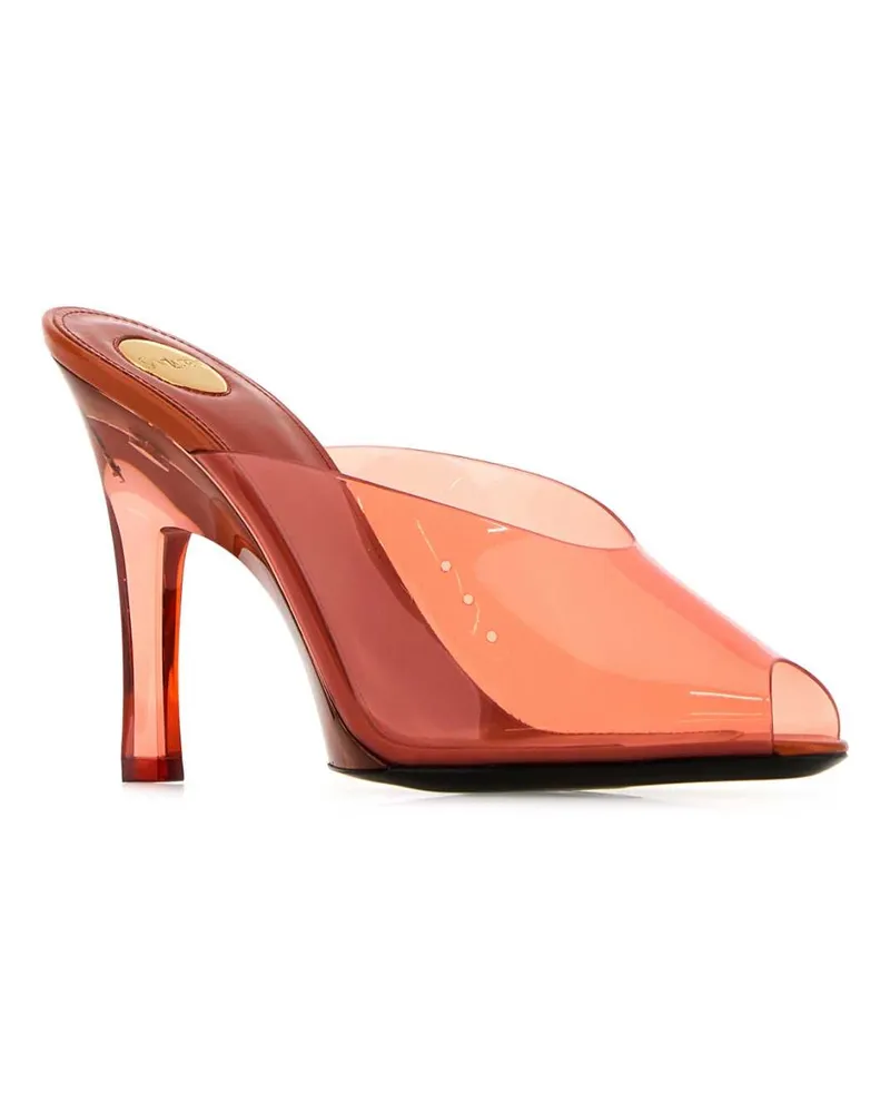 Saint Laurent Women's Orange Pvc Sabrina Mules Clearorange Scarpe Con Tacco High Heel Shoes Orange