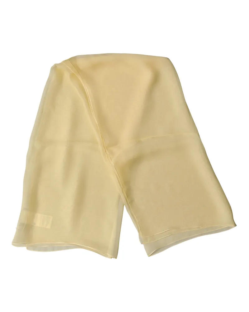 Dolce & Gabbana Women's Light Yellow Silk Wrap Shawl Foulard 100cm X 99cm Scarf Yellow