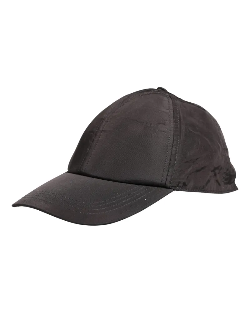 Dolce & Gabbana Men Black Cotton 6 Panels Baseball Cap Hat Lamb Leather Black