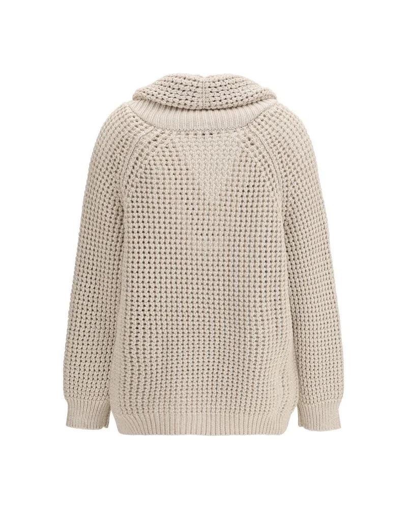 Brunello Cucinelli Women's Beige Cotton Cardigan Clothing Beige