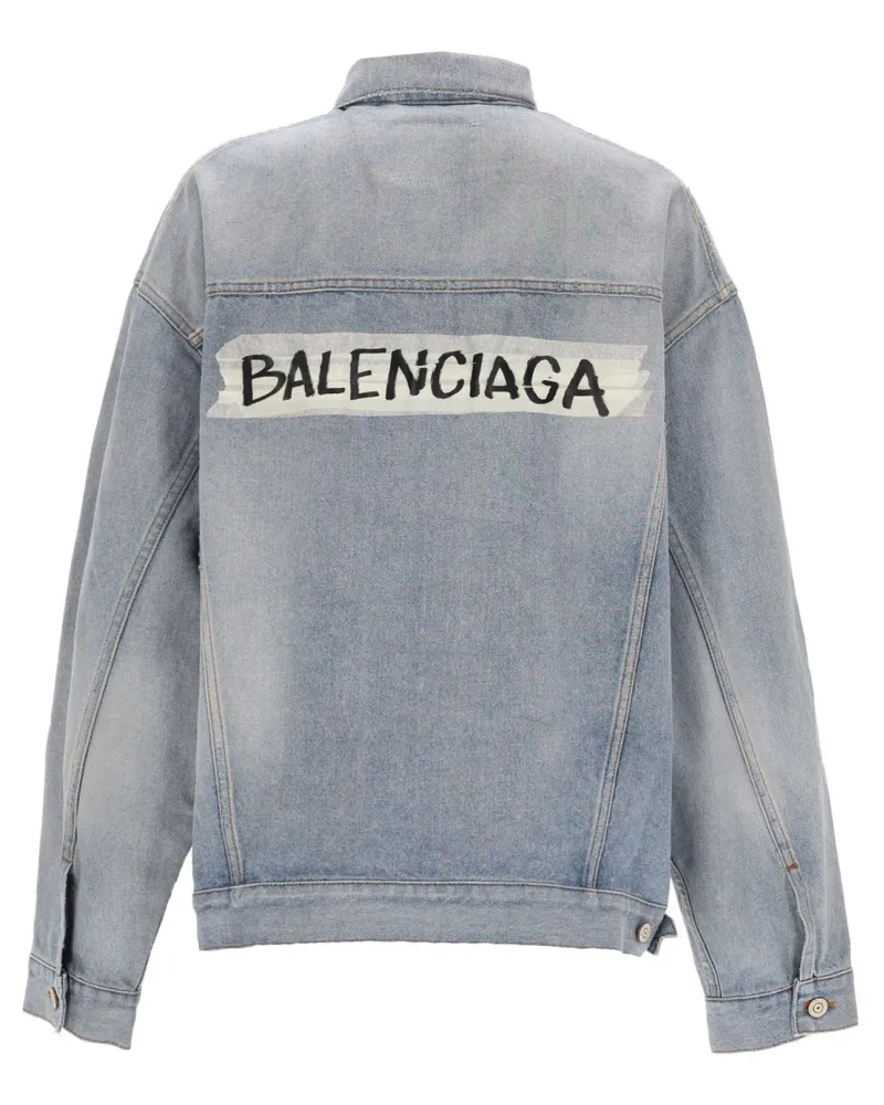 Balenciaga Denim Cotton Jacket — Blue Blue