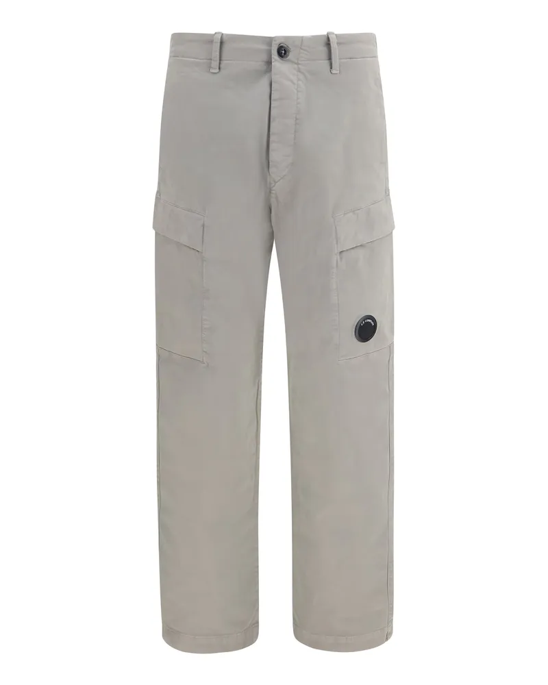 C.P. Company Stretch Cotton Satin Cargo Pants — Gray Gray