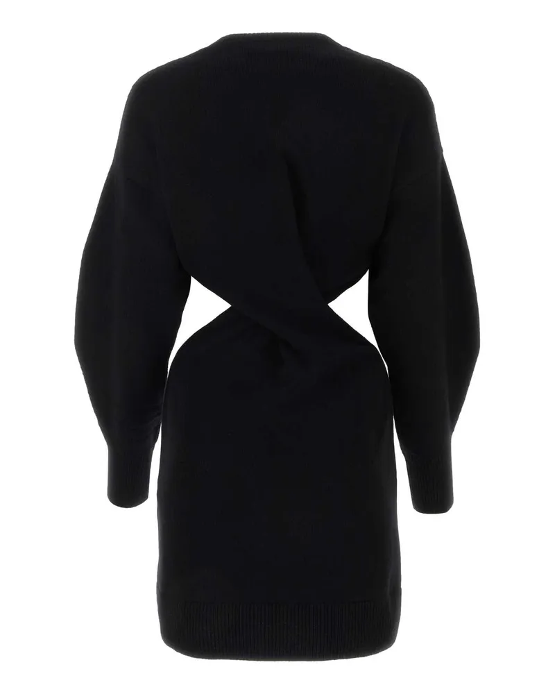 Alexander McQueen Women's Black Wool Blend Dress Exterior: Cashmere Abiti Black