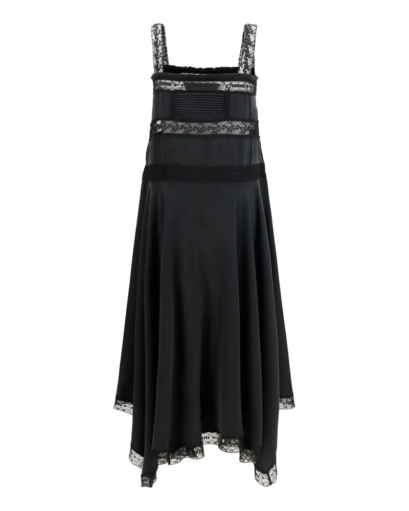 Ganni Women's Silk Maxi Dress With Lace Details Black Silk; Viscose; Elastane Black