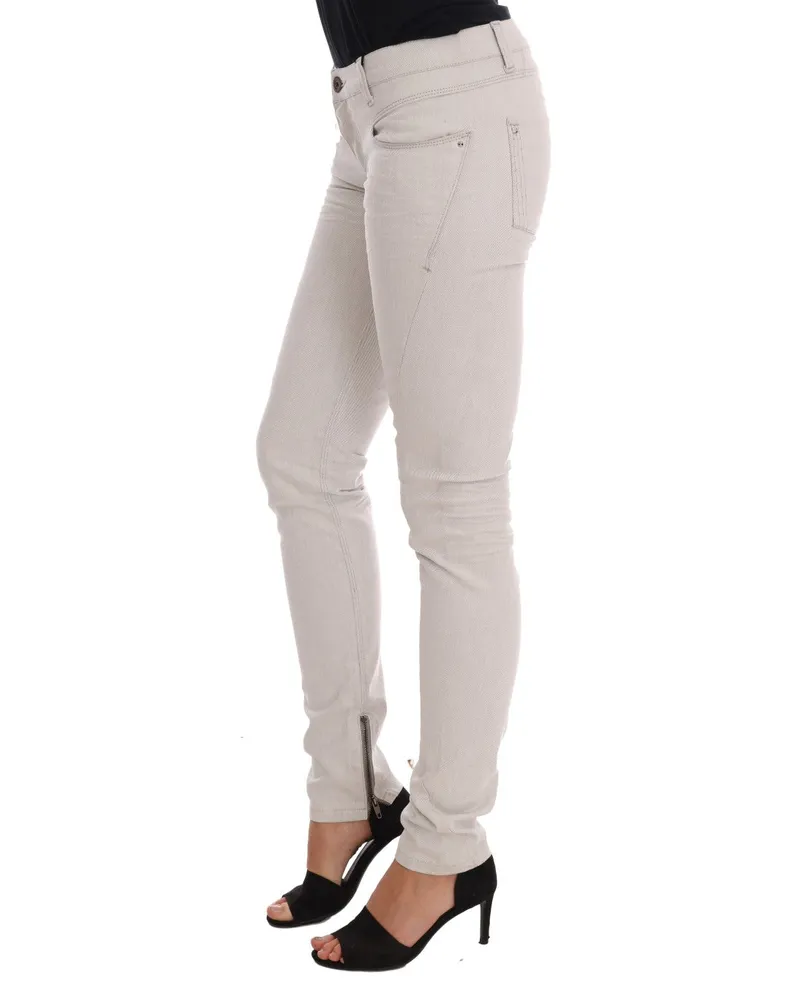 CoSTUME NATIONAL Women's White Cotton Stretch Slim Jeans Clothing White