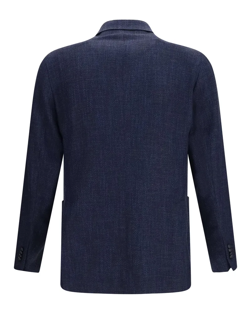 Tagliatore Multicoloured Tweed Blazer — Blue Blue