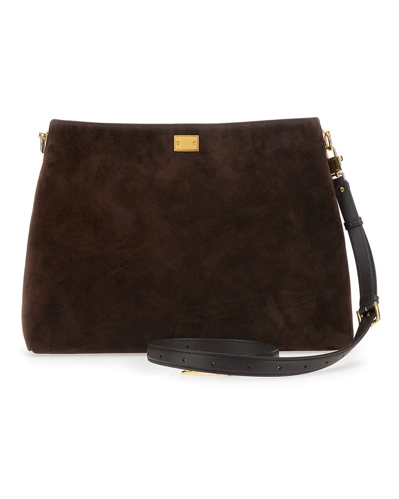 Dolce & Gabbana Women's Shoulder Bag Vittoria Suede Brown Brown