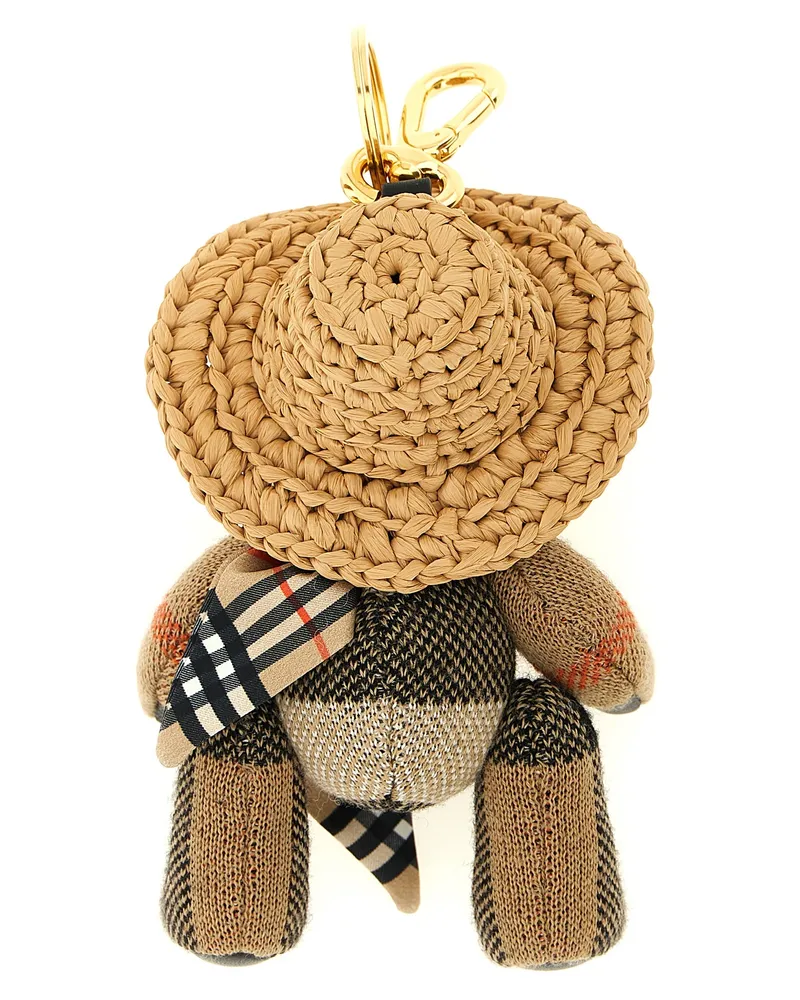 Burberry Women's Beige Wool Keychain Accessory Beige