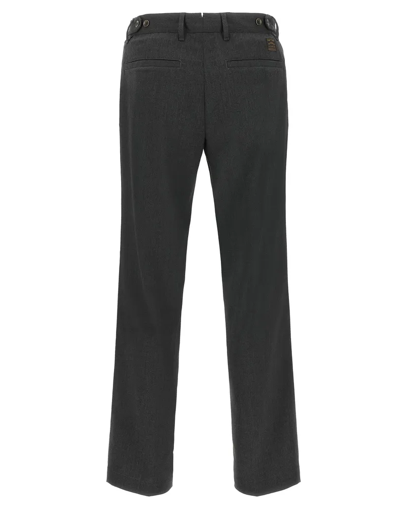 Incotex Wool Blend with Adjustable Tabs Trousers — Gray Gray