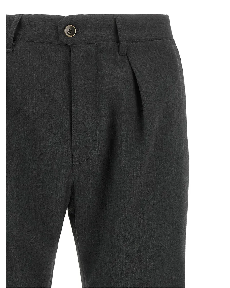 Incotex Wool Blend with Adjustable Tabs Trousers — Gray Gray