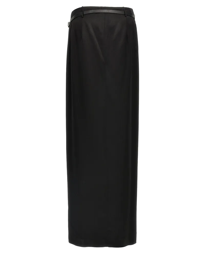 Tom Ford Silk Satin Wrap Skirt — Black Black