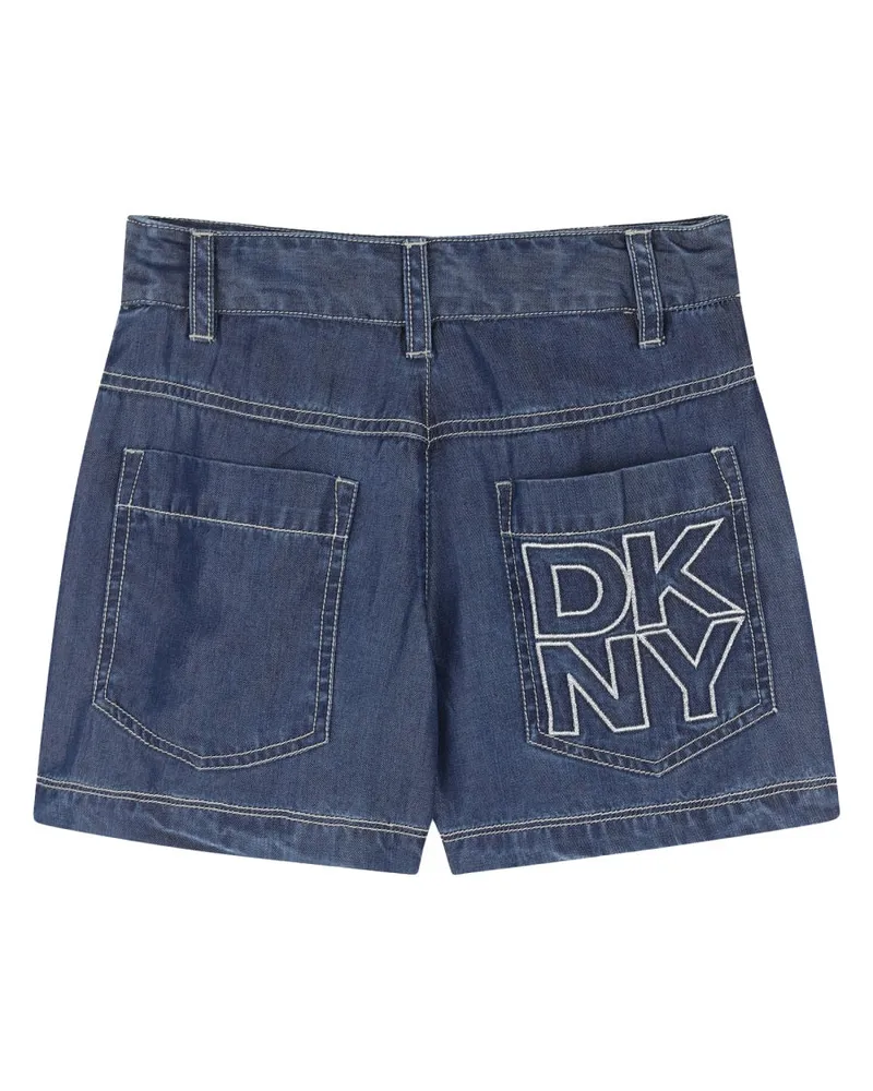 DKNY Wrap-Front Lyocell Bermudas — Blue Blue