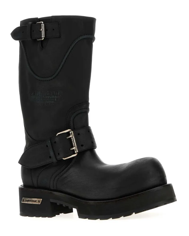Balenciaga Men's Black Leather Venom Boots Black-Silver T Domesticated Calf Le Stivali Black/silver Black