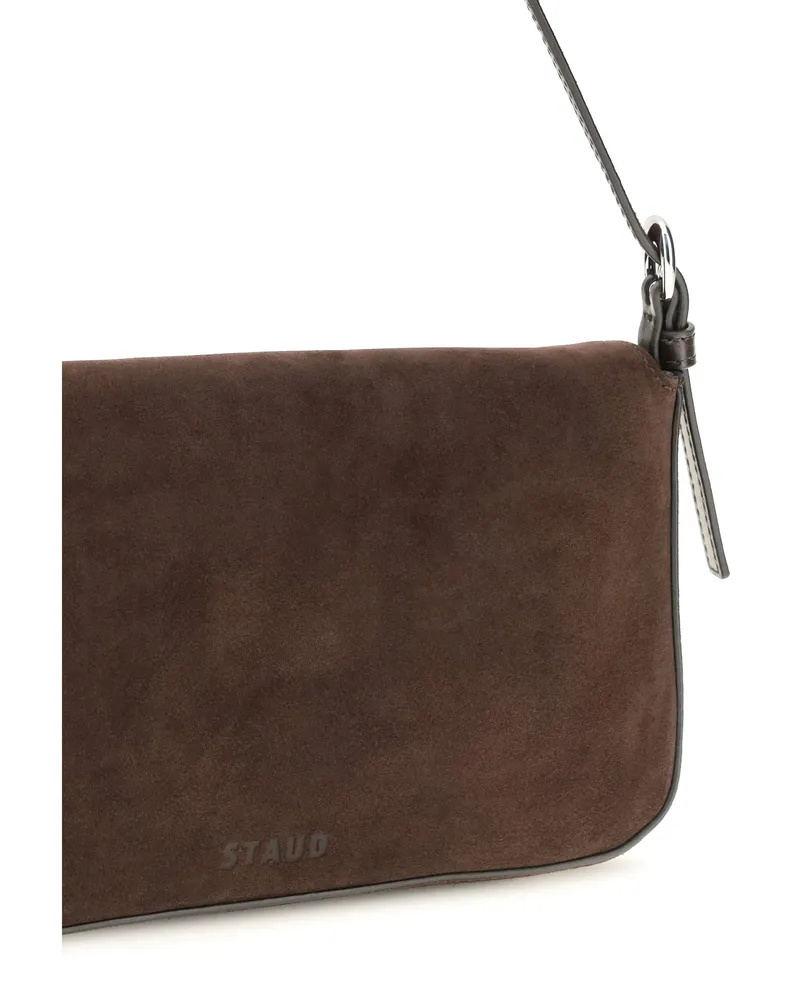 STAUD Women's Shoulder Bag Harlow Espresso Calf Leather Brown