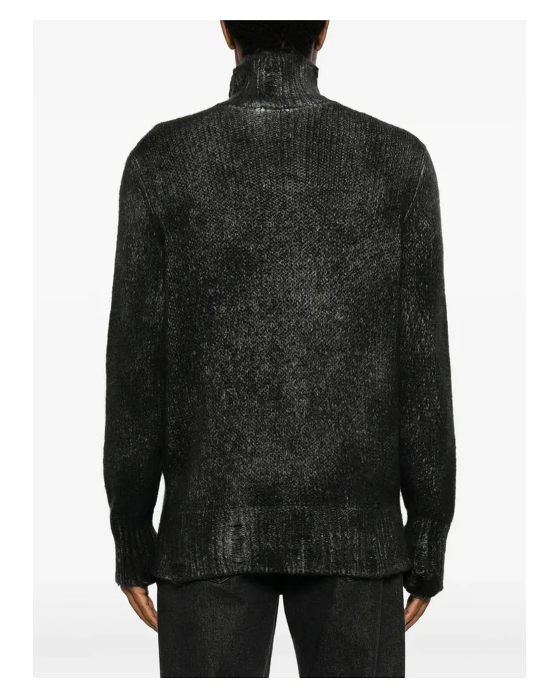 Avant Toi Chunky Knit Roll Neck Sweater — Gray Gray