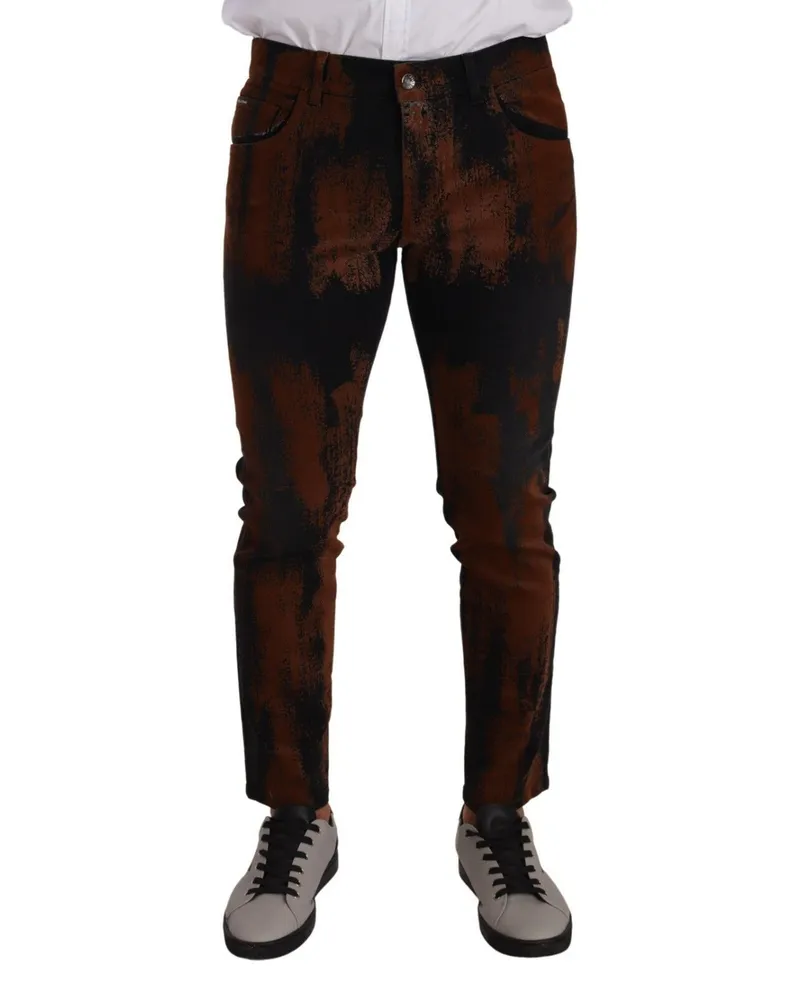 Dolce & Gabbana Tie-Dye Skinny Jeans — Black Black