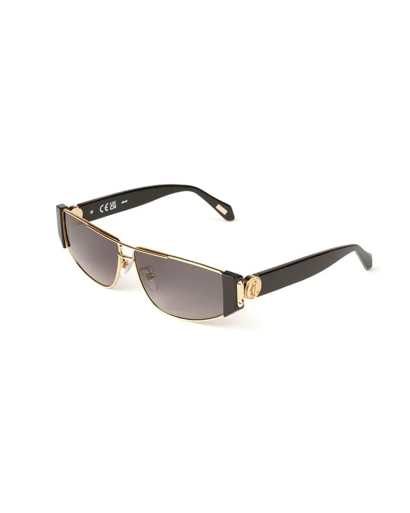 Just Cavalli SJC179 Metal Rectangular Frame Sunglasses — Rose gold Rose