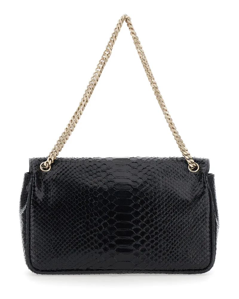 Tom Ford Snake-Effect Calf Leather Crossbody Bag — Black Black