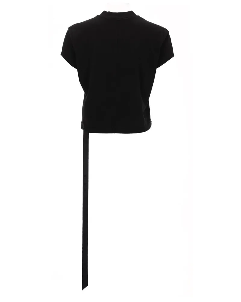 DRKSHDW by Rick Owens Cropped Cotton T-Shirt — Black Black