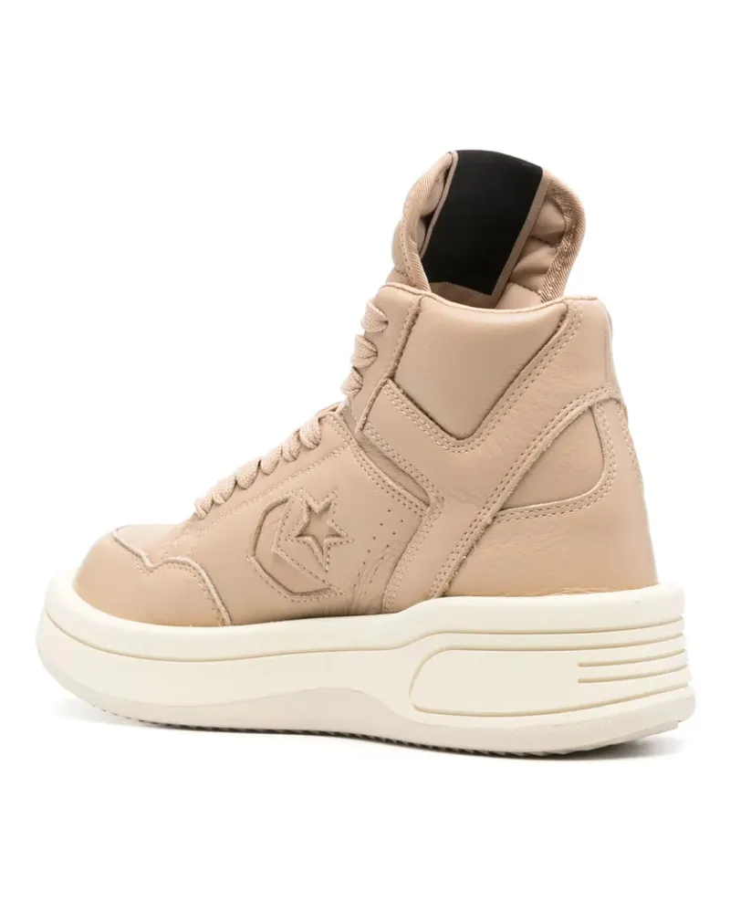 DRKSHDW by Rick Owens Women's Sneaker Beige Leather Canvas Rubber Beige