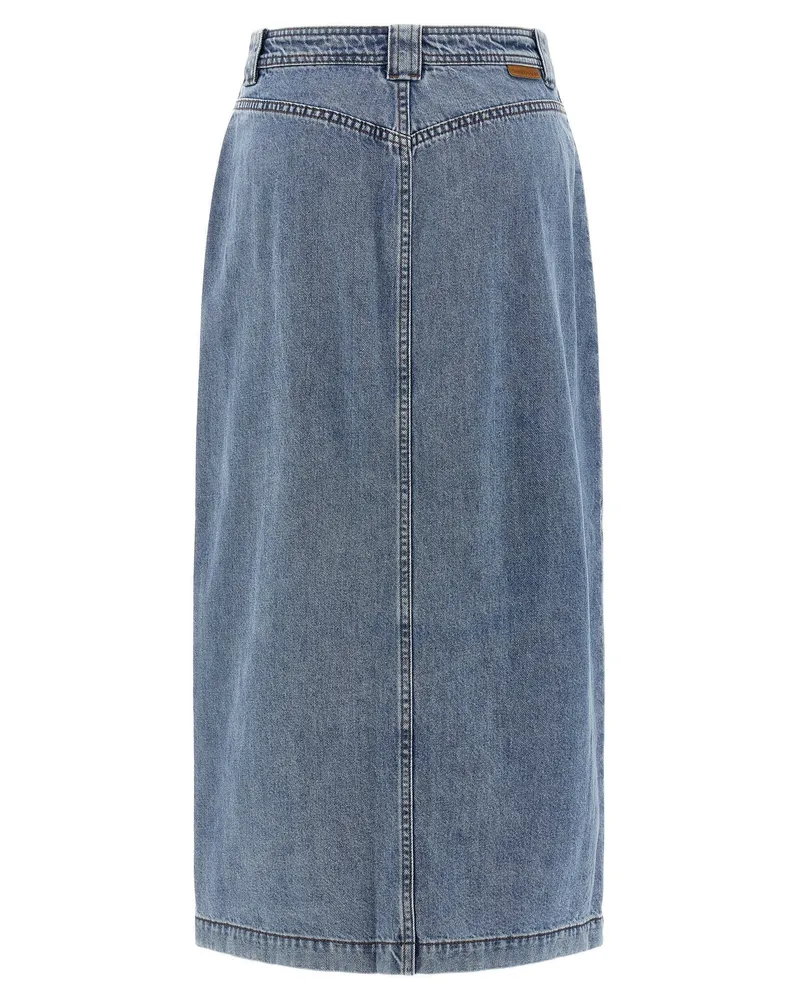 Zimmermann Denim Pencil Skirt — Light Blue Light